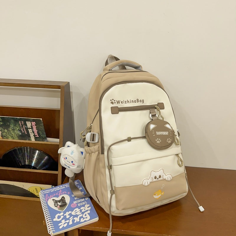 Verspielter Katzen-Design Schultasche