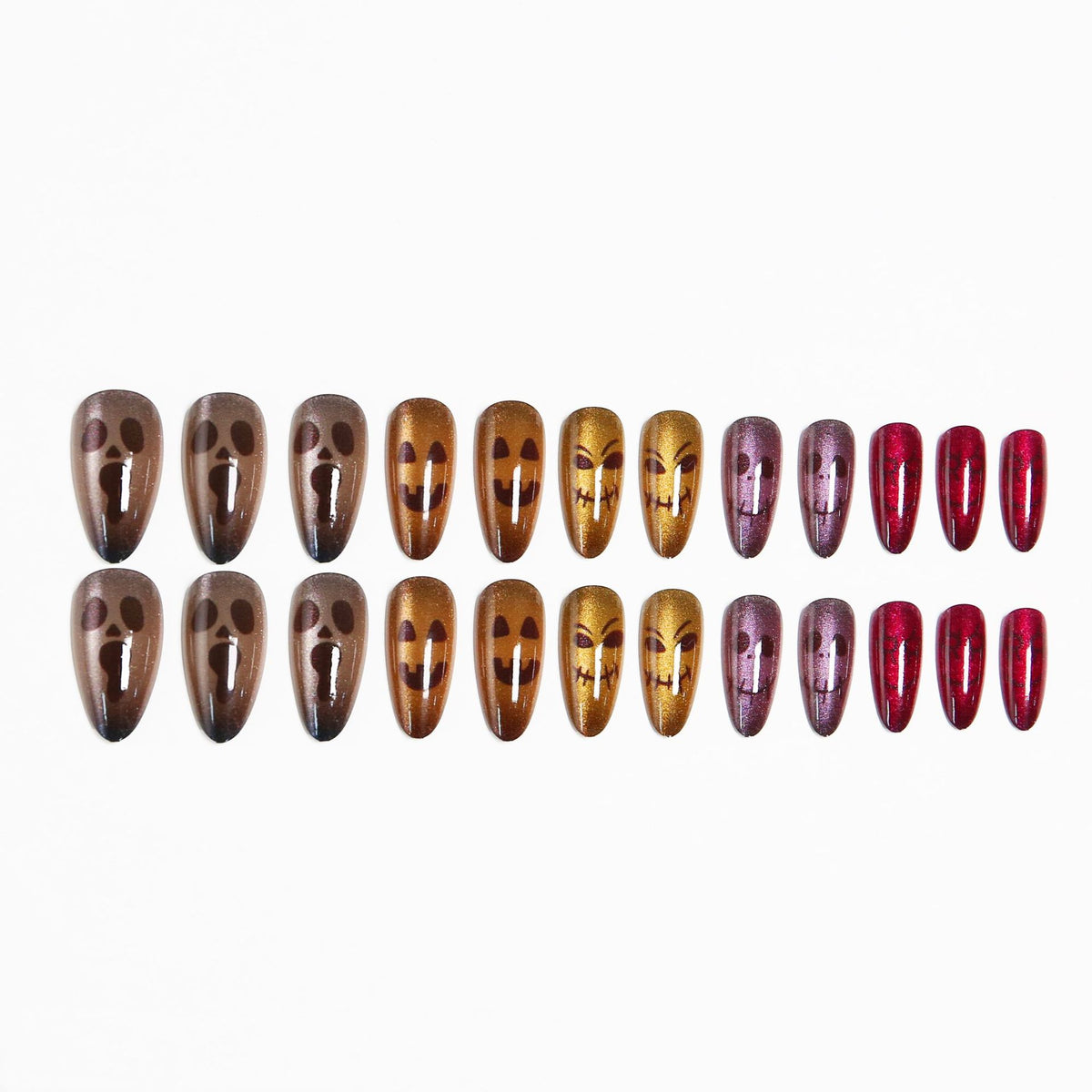 Kreatives Halloween Kunstnagelset mit ausführlichem Grusel-Design Brehn