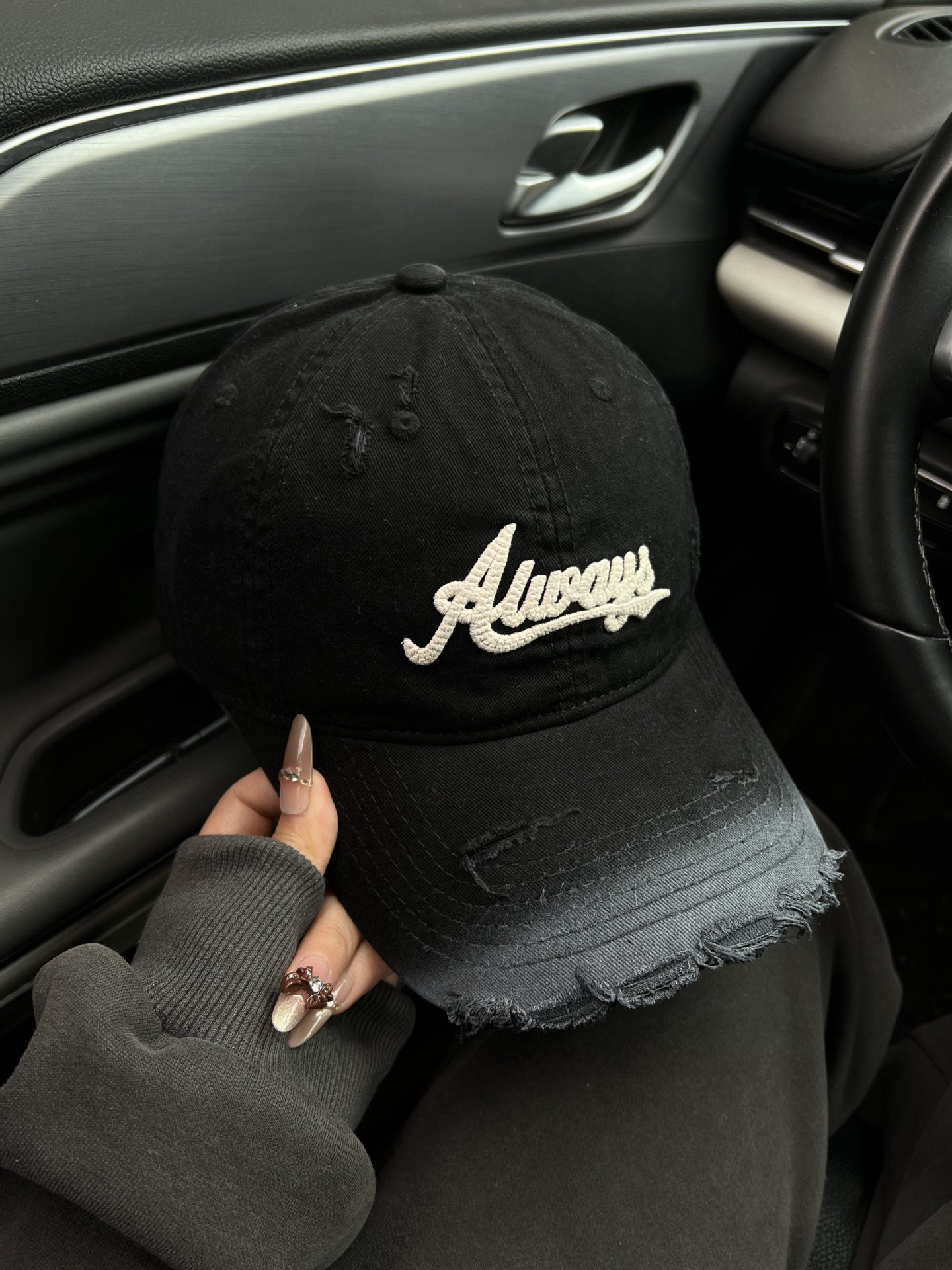 Damen Distressed Graphic Baseball Cap Brehn