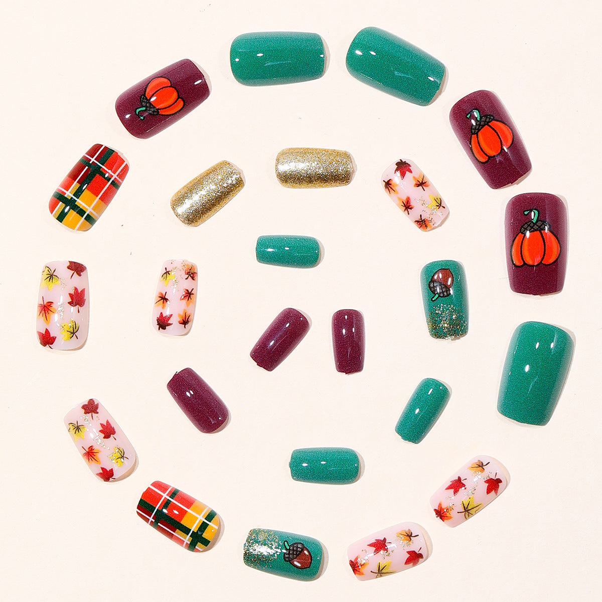 Herbst-inspiriertes saisonales Nagelkunst-Set Brehn