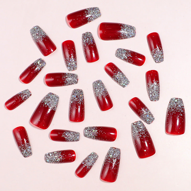 Eleganter Glitzernder Press-On Nail Set Brehn