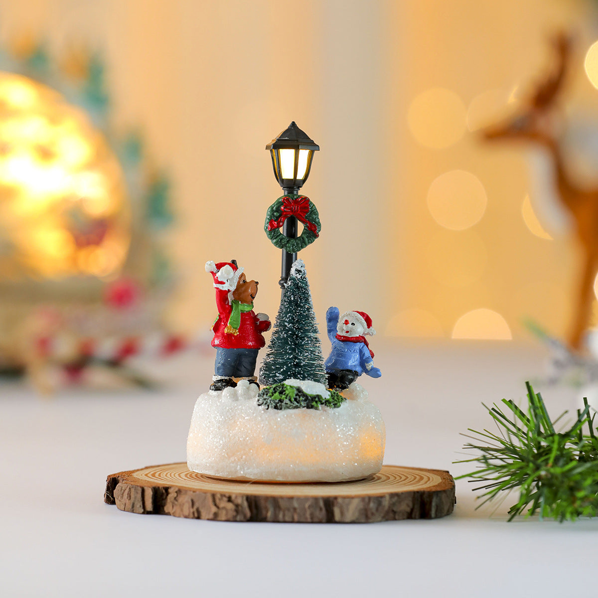 LED Leuchtender Schneemann Figurine Brehn
