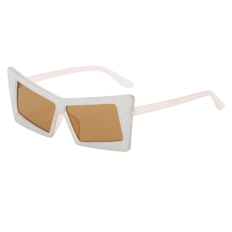 Damen geometrische Sonnenbrille mit glitzernden Elementen Brehn