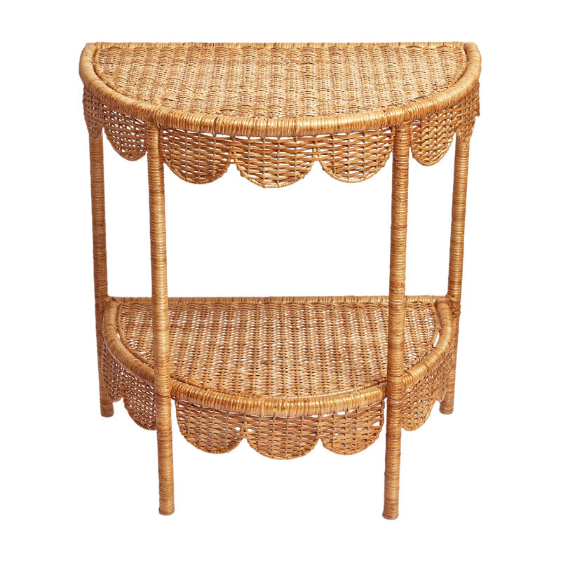 Runder Korbtisch im Vintage-Stil Brehn