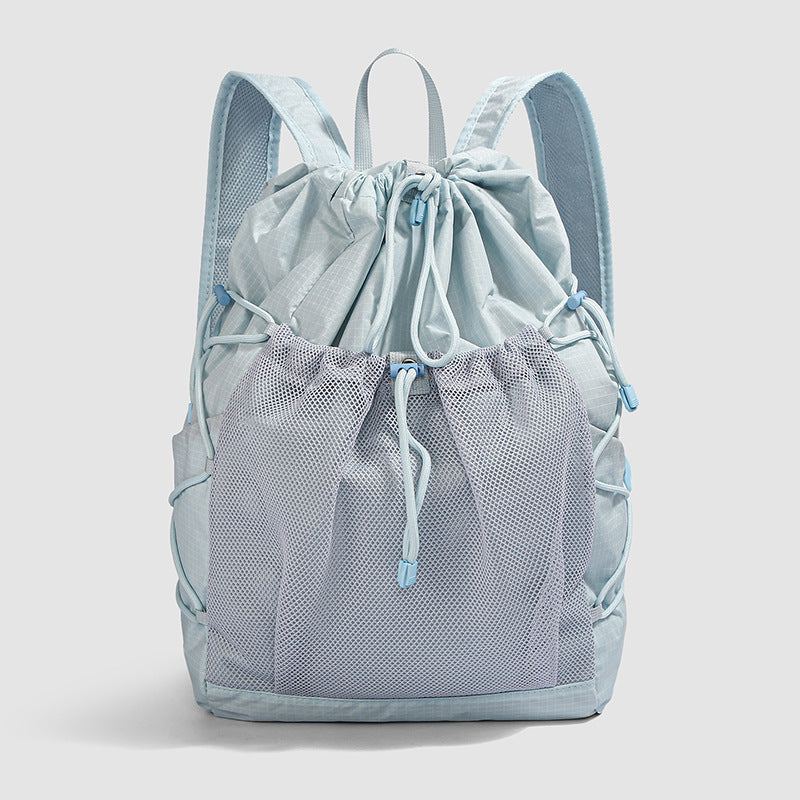 Vielseitiger Mesh-Panel Kordelzug Rucksack Brehn