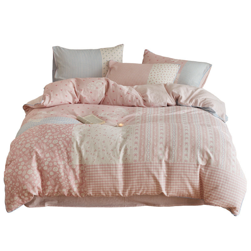 Patchwork-Baumwoll-Bettwäschegarnitur im Vintage-Patchwork-Design