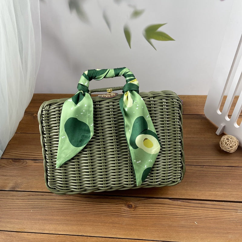 Damen Rattan Handtasche Brehn