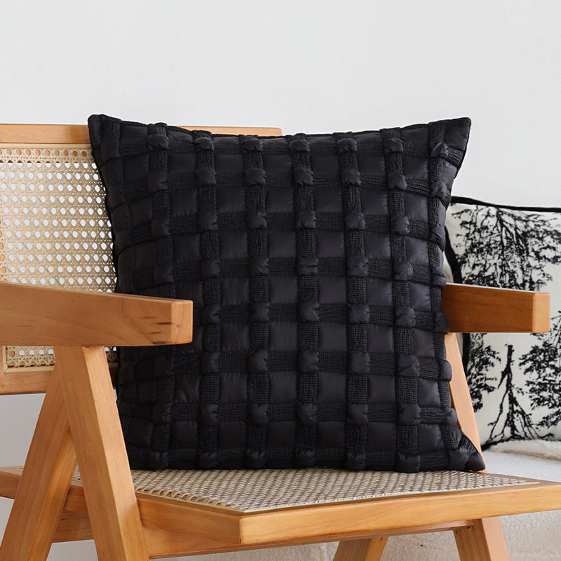 Dekorativer Jacquard-Kissenbezug mit Baum-Motiv und Samt-Paspel Brehn