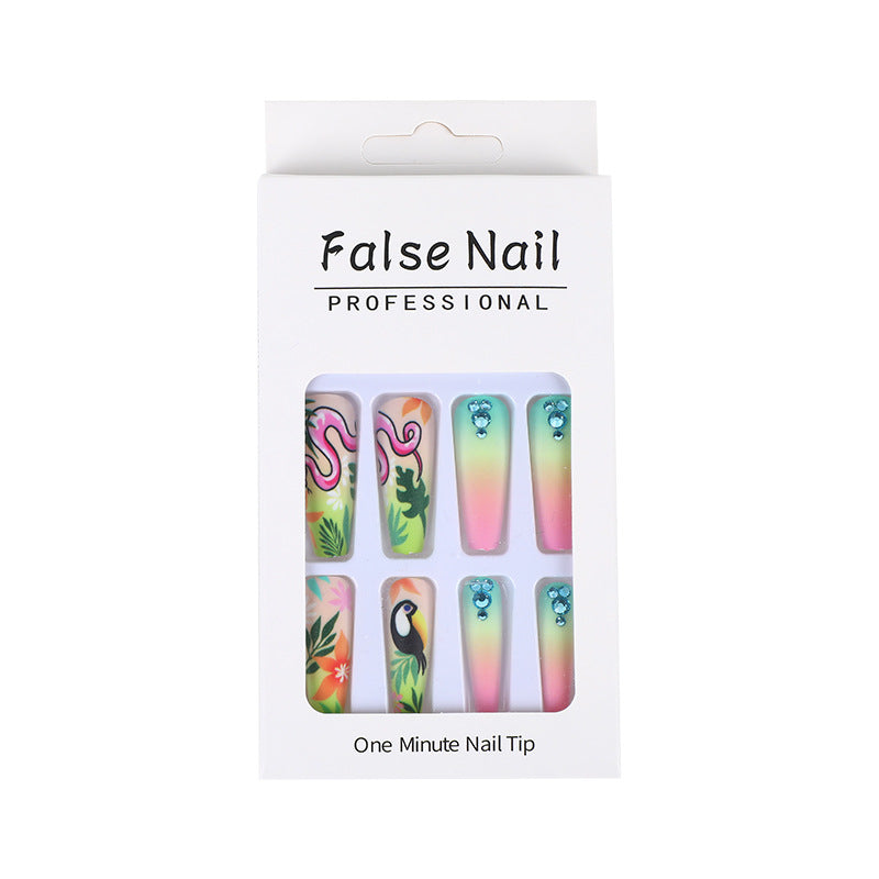 Künstliche Nagelspitzen im tropischen Design Brehn