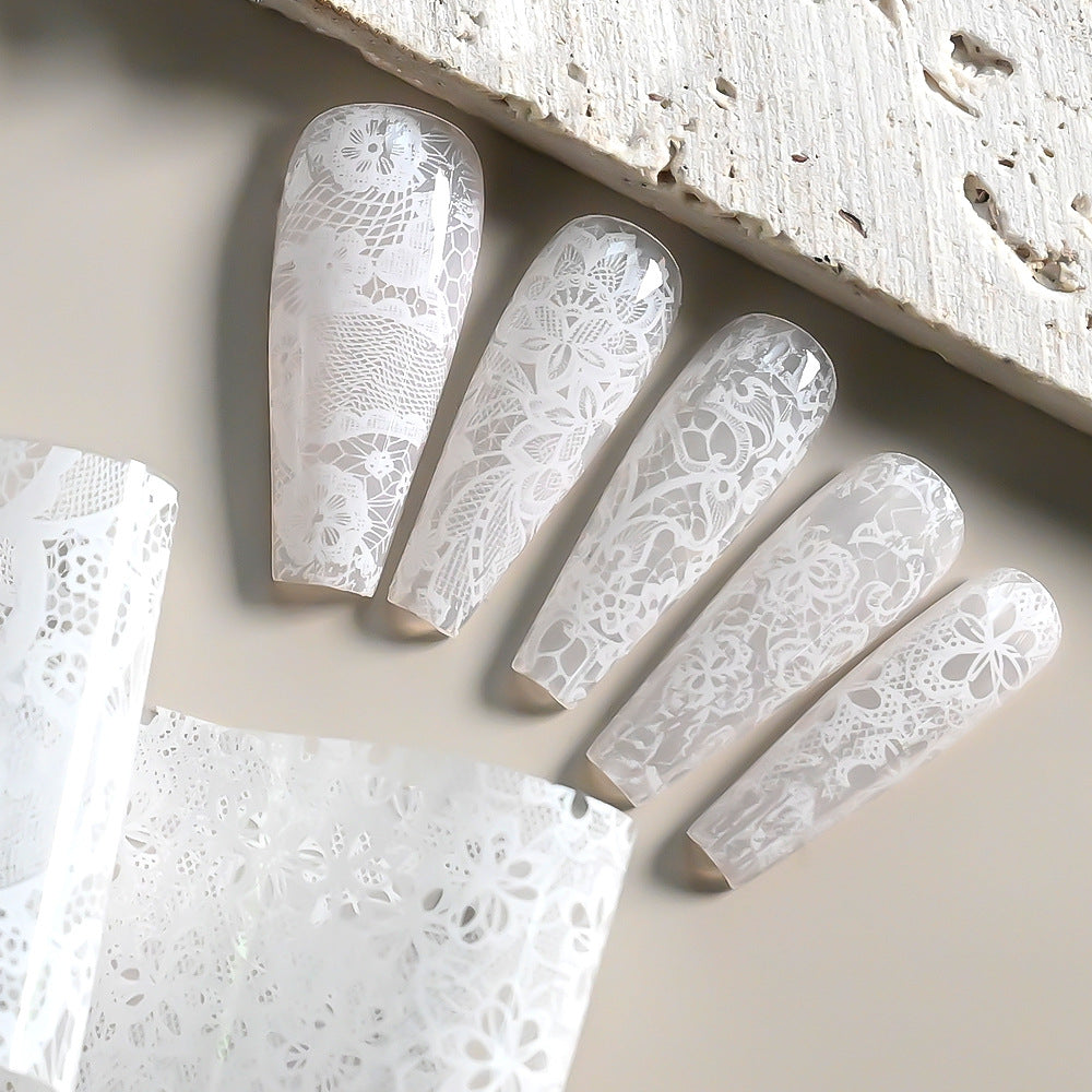 Elegantes Spitzen-Nagelkunst-Aufkleber-Set