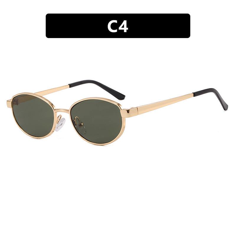 Damen modische Sonnenbrille im eleganten Ovaldesign mit hochwertigem Metallrahmen Brehn