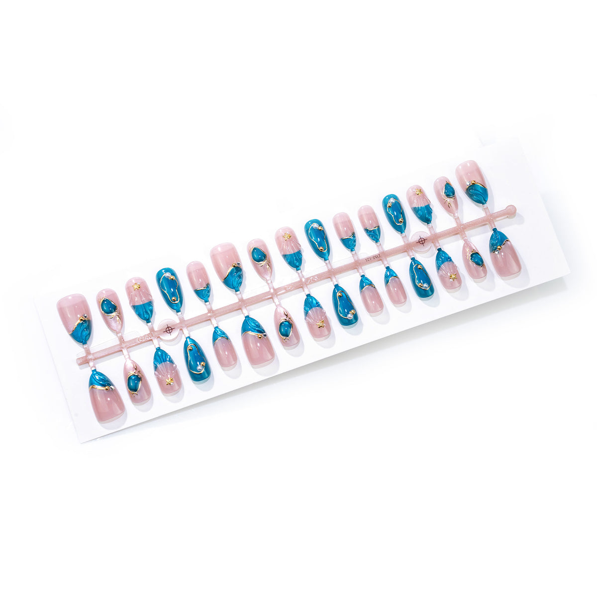 Dekorative Press-On Nail Art Set mit bunten Designs Brehn
