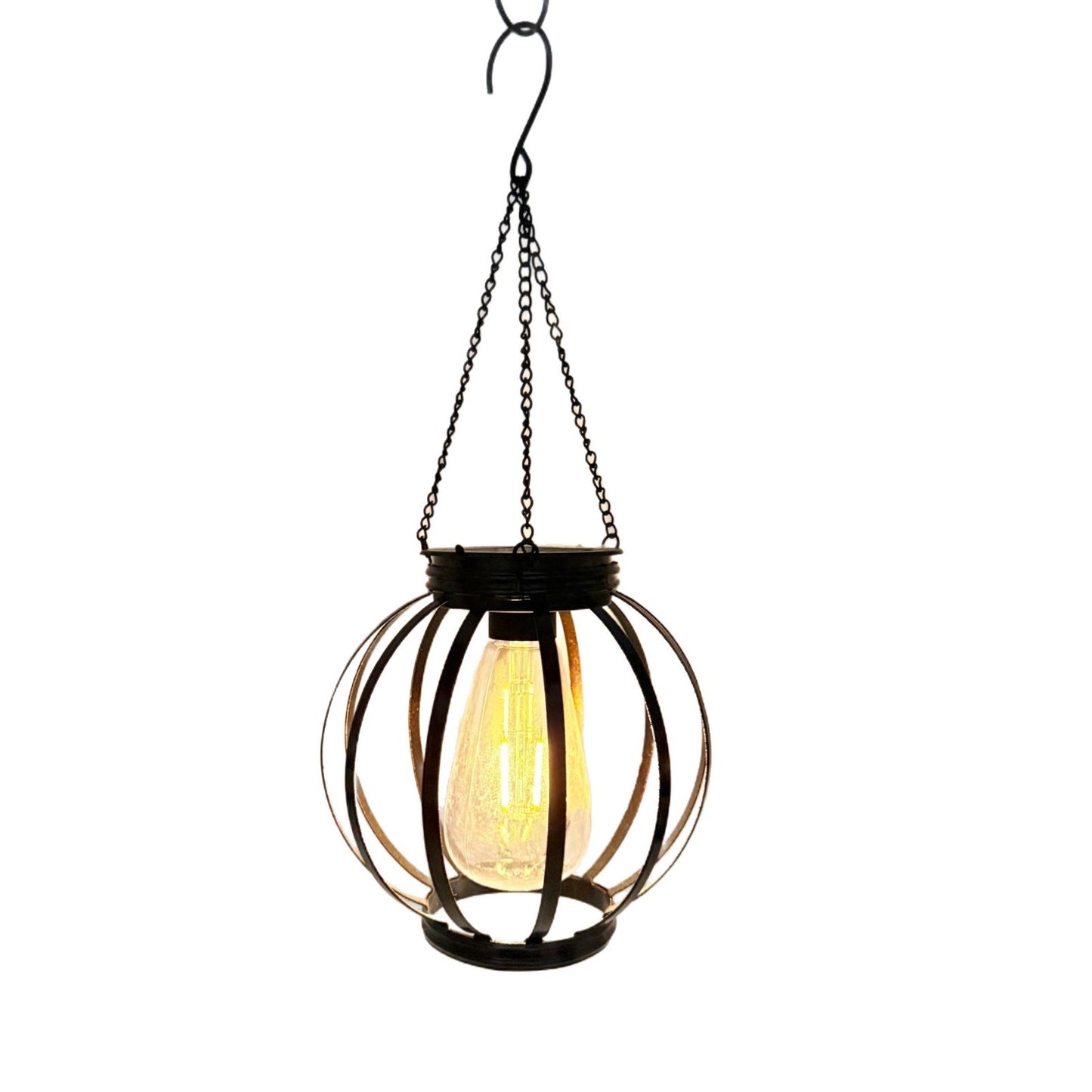 Outdoor Hängende Metallkäfig Pendelleuchte Mit Verstellbarer Kette Und Vintage Glühfaden LED Brehn