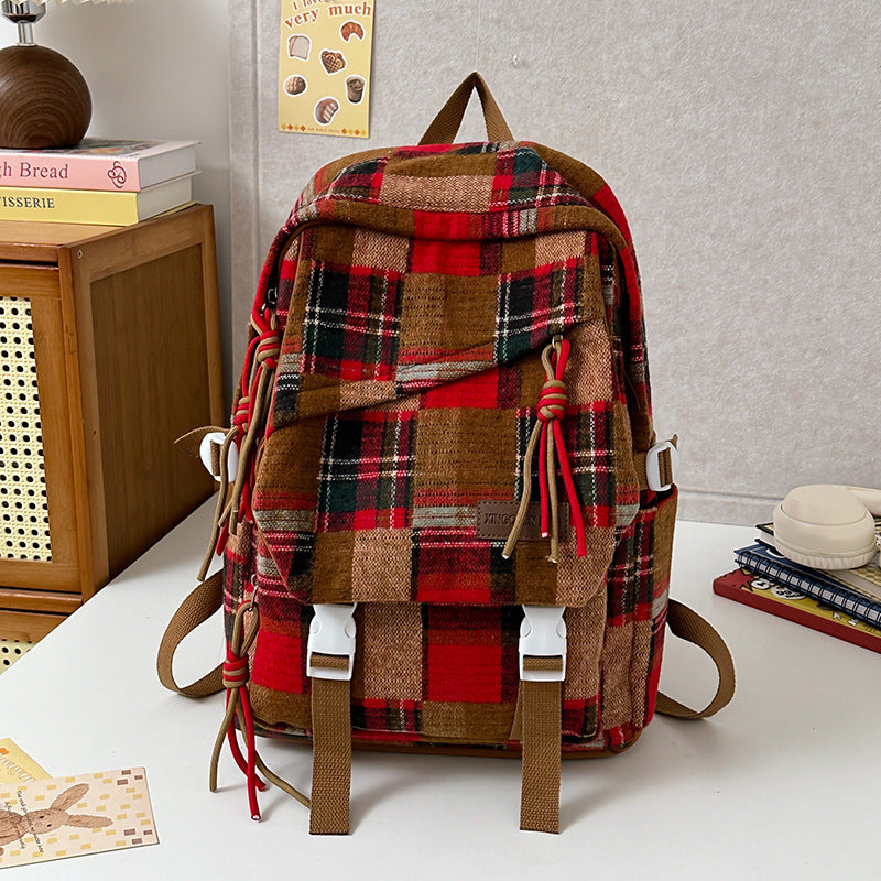 Stylischer Karomuster-Rucksack