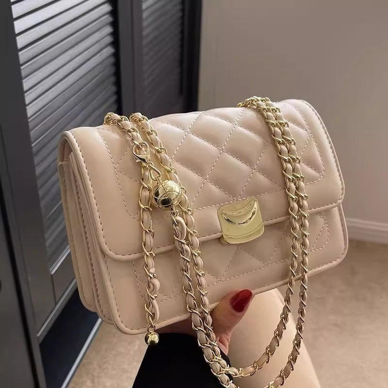 Gepolsterte Kette-Detail Crossbody-Handtasche Brehn