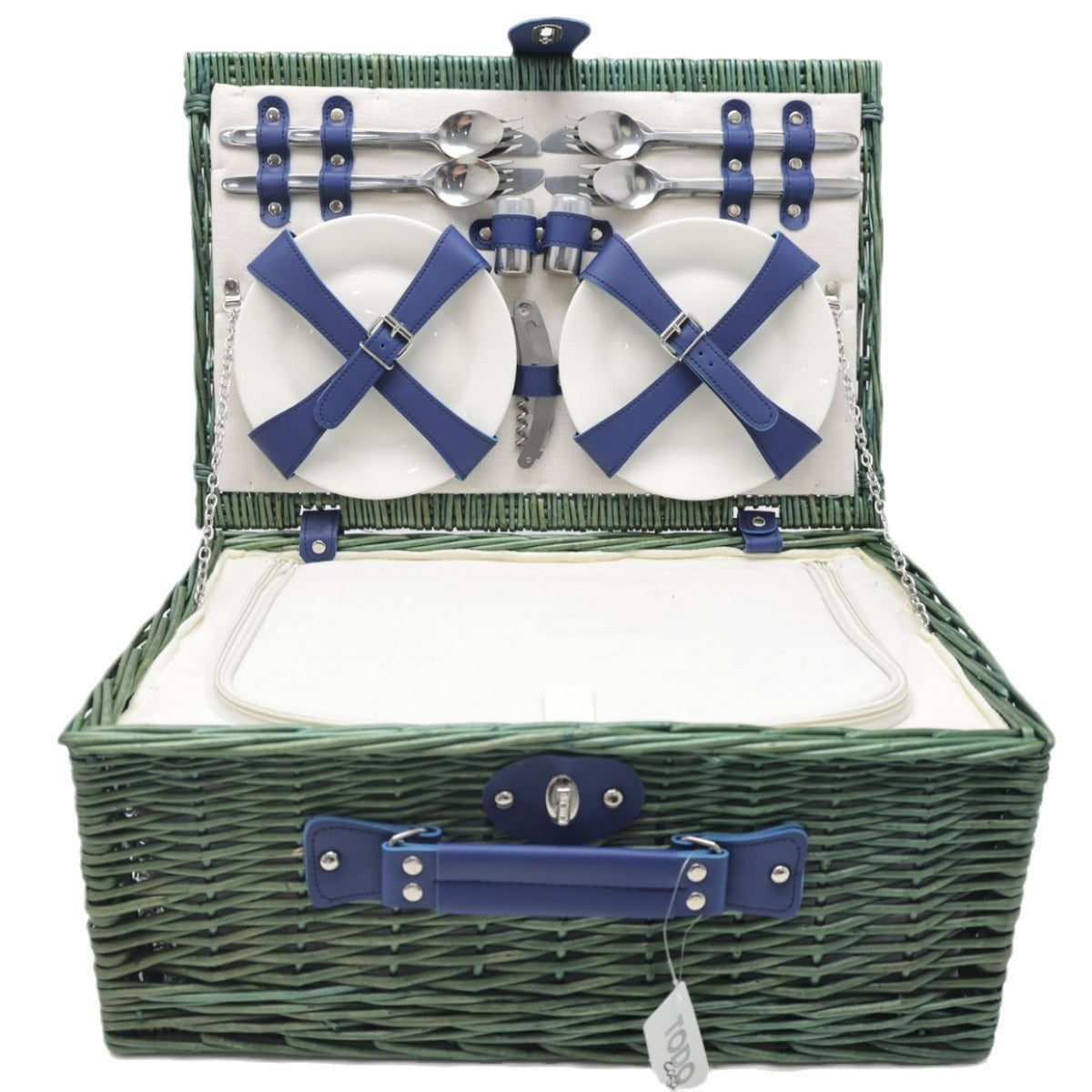 Damen Picknickkorb mit umfangreichem Geschirrset und hochwertigem Tragegurt Brehn