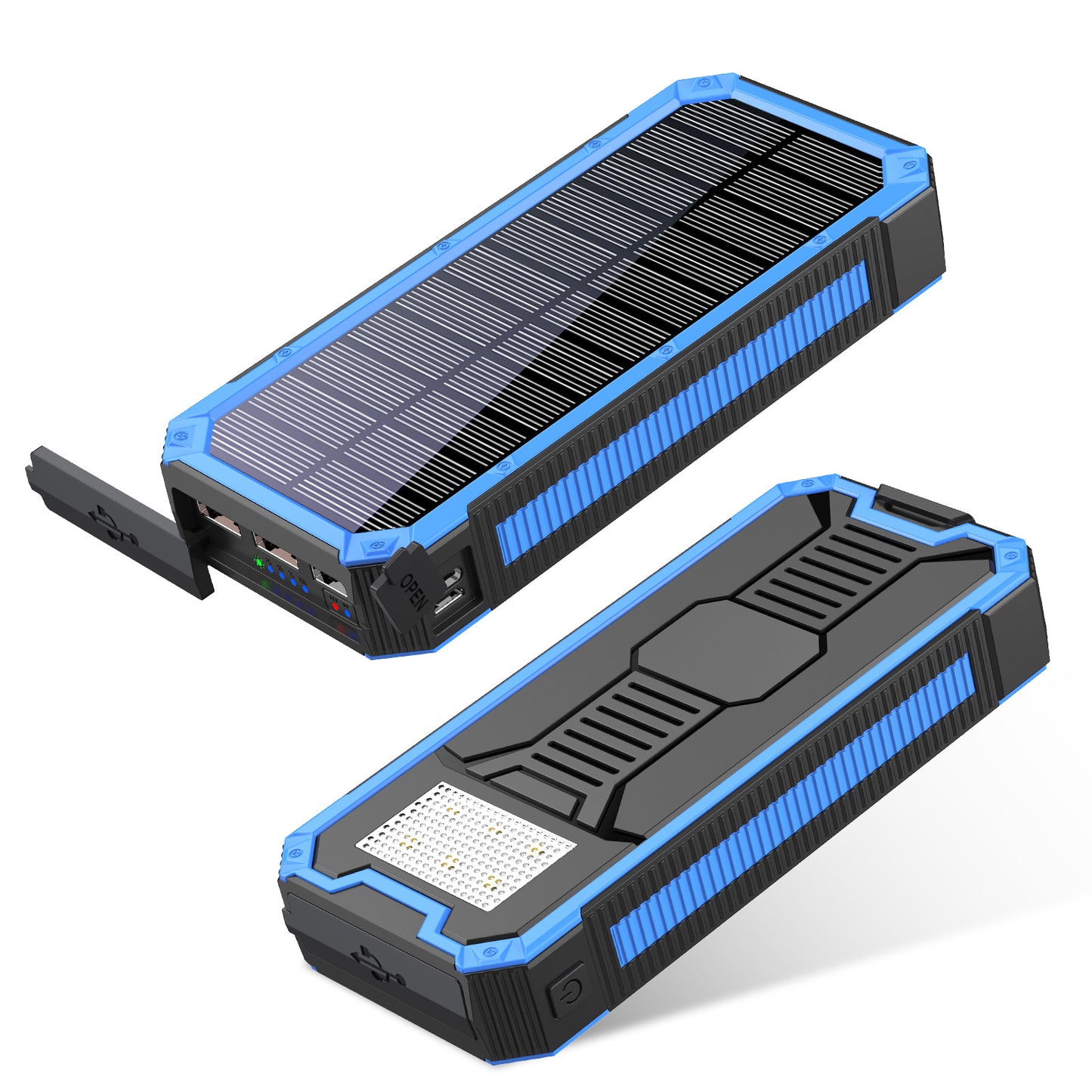 Solar Powerbank mit Integrierter Taschenlampe und Schnellladefunktion Brehn