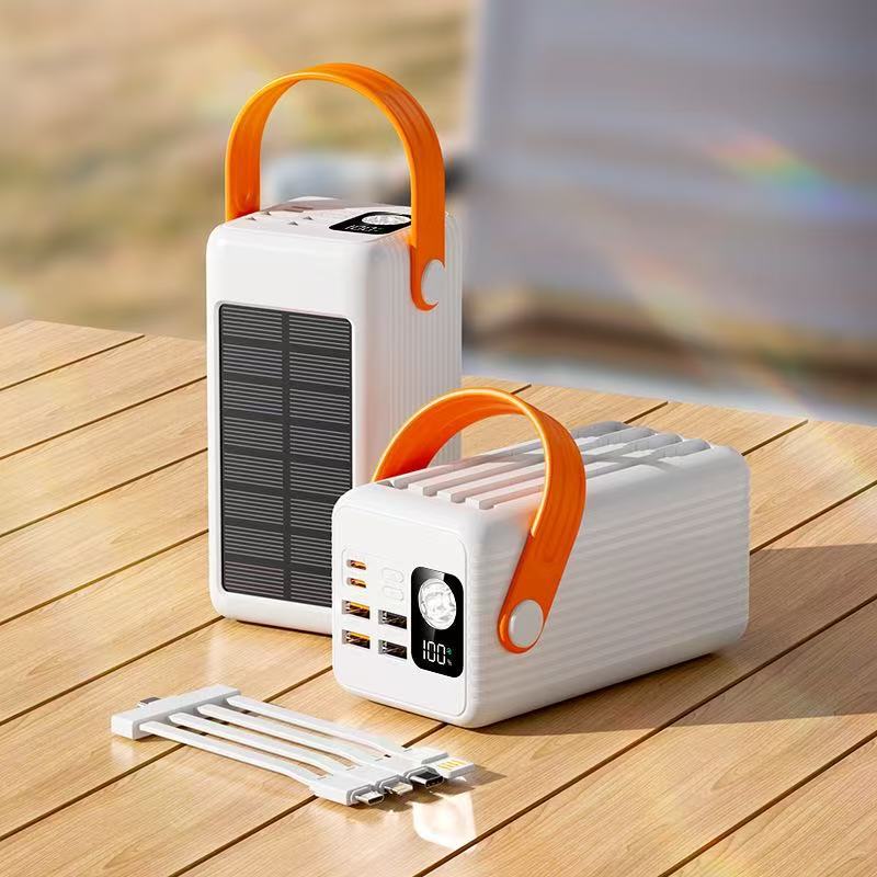 Tragbare Solar-Powerbank mit Integrierter LED-Lampe und Schnellladefunktion Brehn