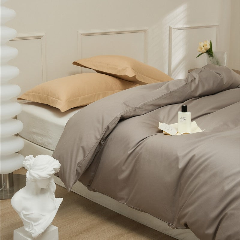 Baumwoll‑Renforcé Duvetbezug mit Soft‑Touch‑Finish und verdecktem Reißverschluss