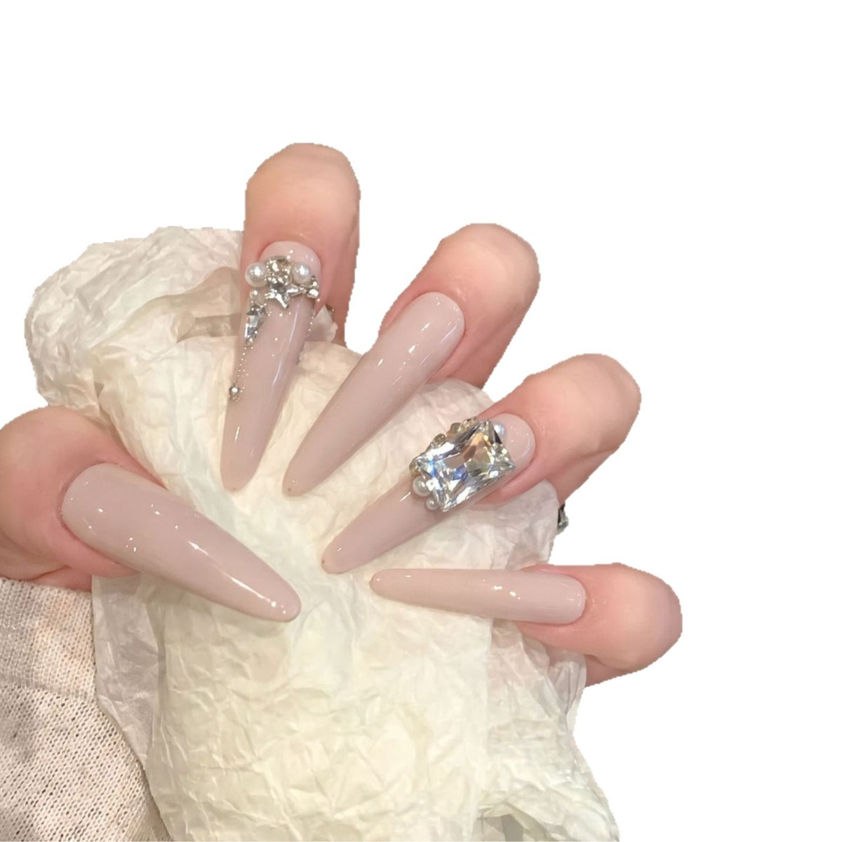 Rhinestone-beschichtetes Stiletto-Nagelkunst-Set Brehn