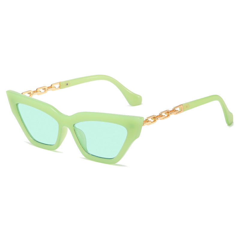 Damen edgy Katzenaugen-Sonnenbrille mit goldenen Details Brehn