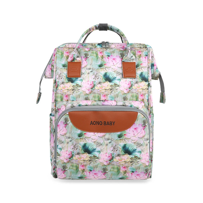 Kreativer floral gedruckter Mehrfach-Taschen Wickelrucksack Brehn