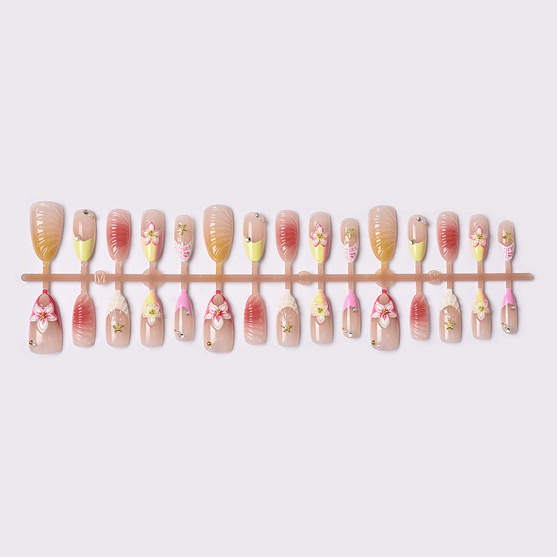 Meer-inspirierte Luxus-Press-On-Nagelkunst