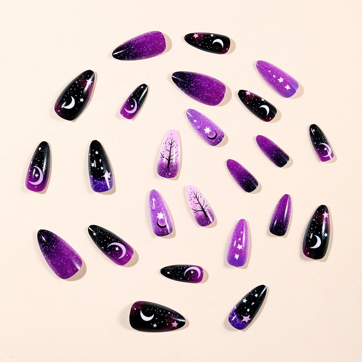 Cosmic-Themen Sternenhimmel Nagelkunst Verlängerungen Brehn