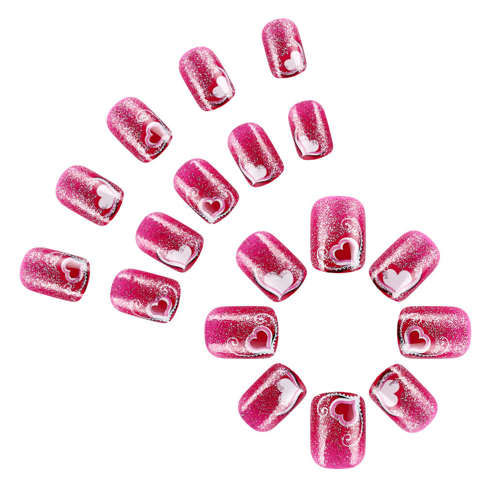 Herz-Themen Glitzer Nagelkunst Set Brehn