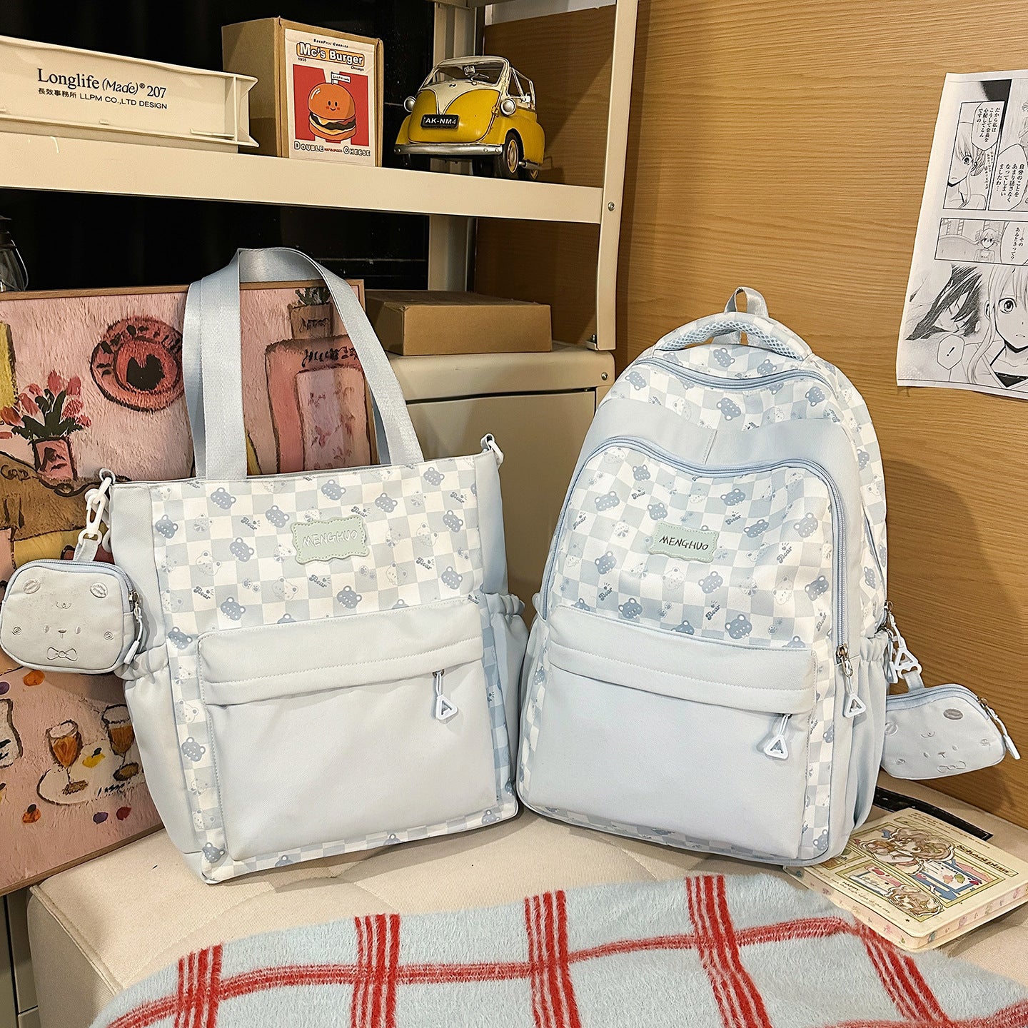 Cartoon-Themen Multi-Taschen Schul-Rucksack
