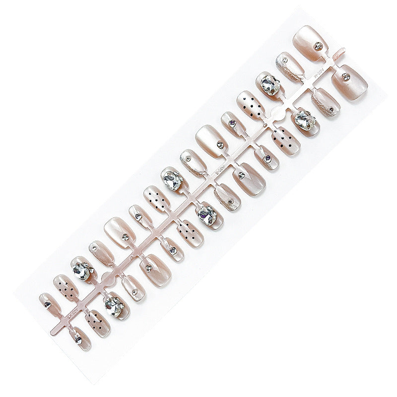Premium Strass dekoriertes Press-On Nail Set Brehn