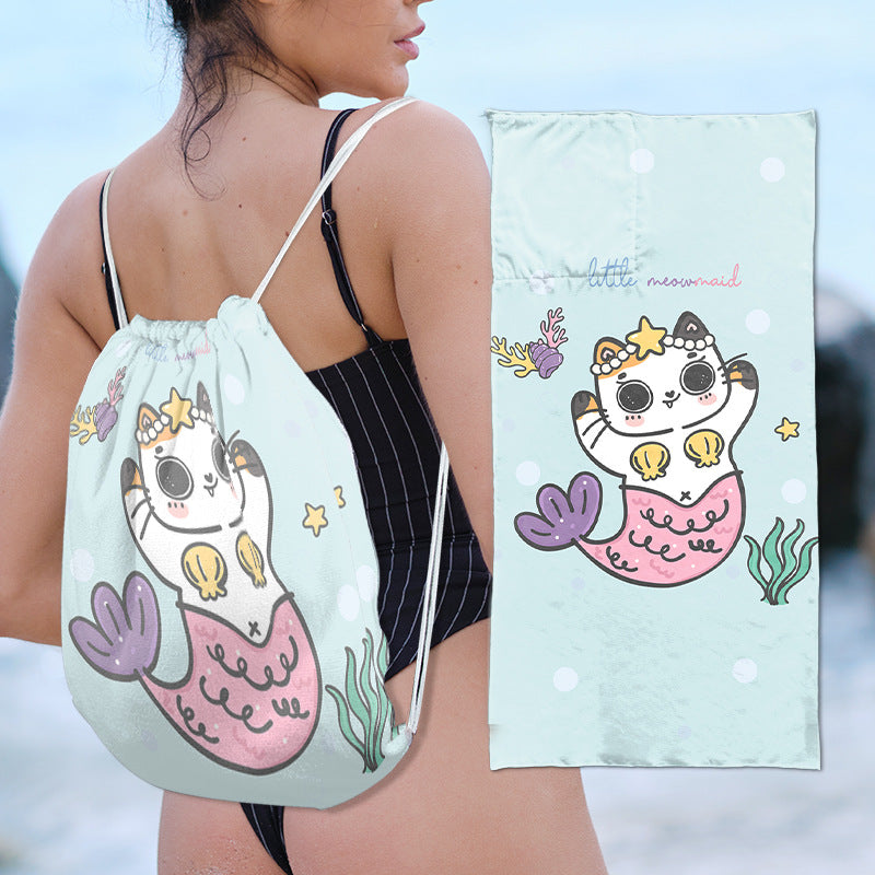 Multifunktionale Strandtasche mit integriertem Handtuch Brehn