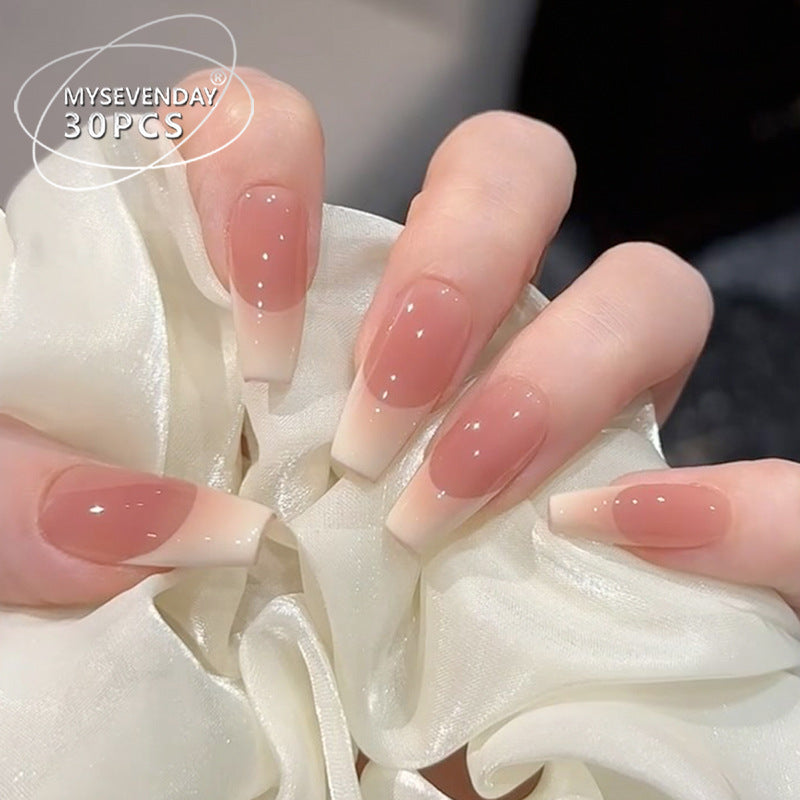 Glänzendes French Tip Press-On Nagelset Brehn
