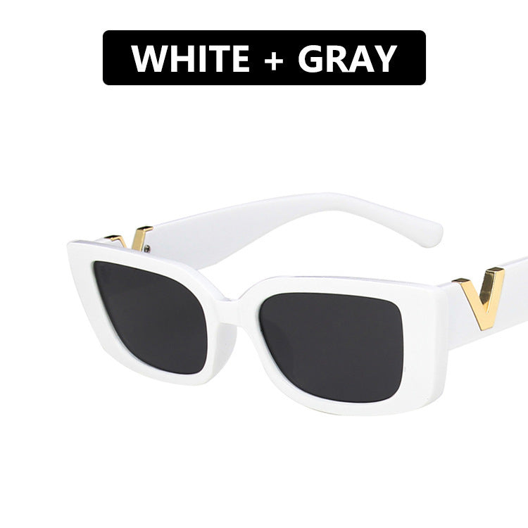 Damen moderne Cat-Eye Sonnenbrille mit Metallic-Details Brehn