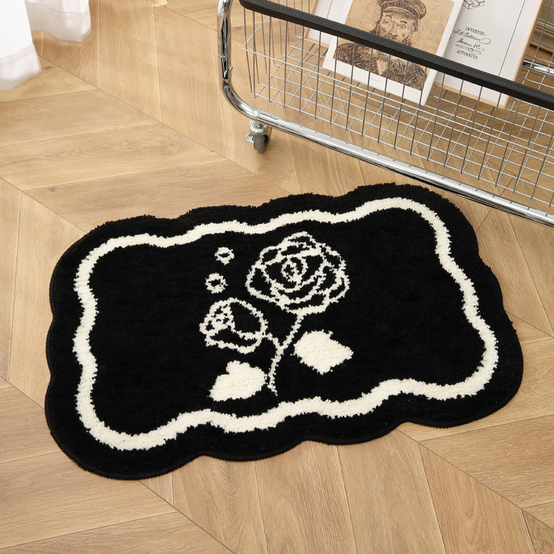 Blumendesignet Plüsch-Badmatte