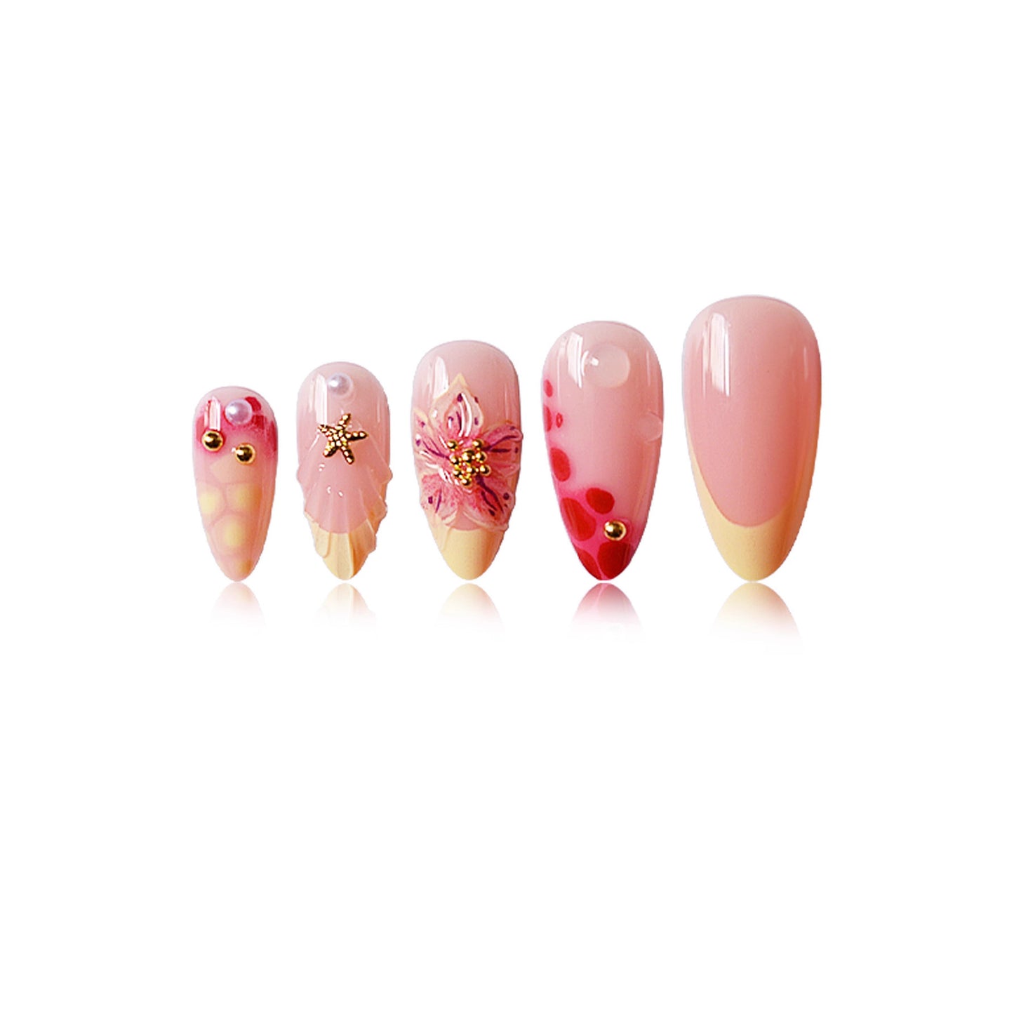Florale 3D Press-On Nagelkunst Brehn