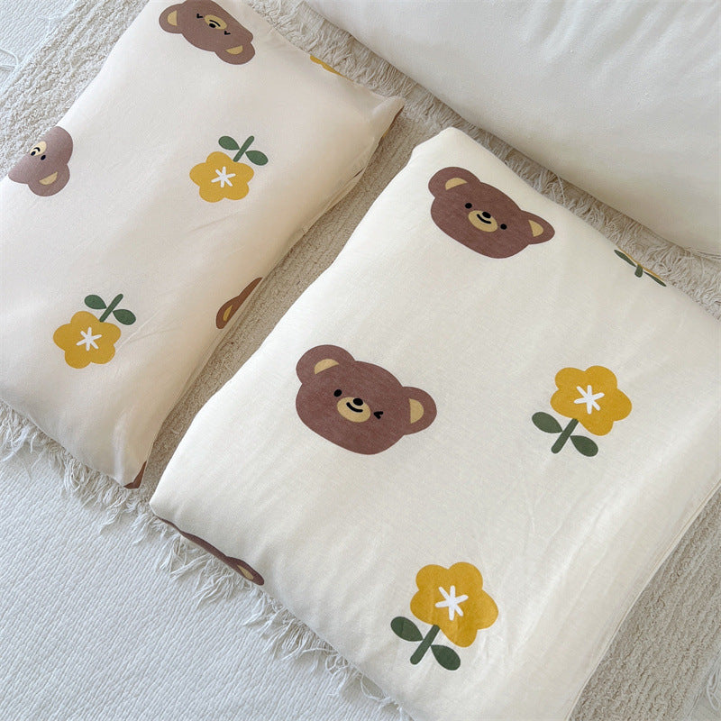 Unisex Baumwollkissenbezug mit fröhlichem Bären-Design Brehn