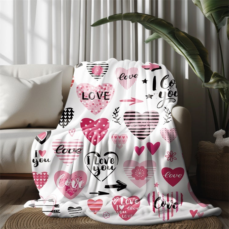 Herzmotivierte kuschelige Fleece-Decke