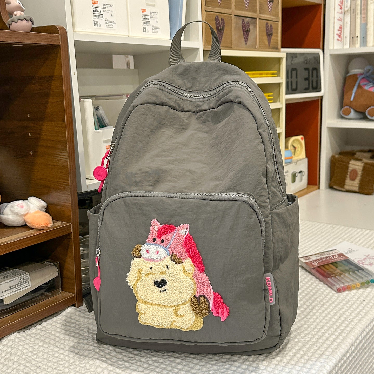 Cartoon-Charakter bestickter Rucksack