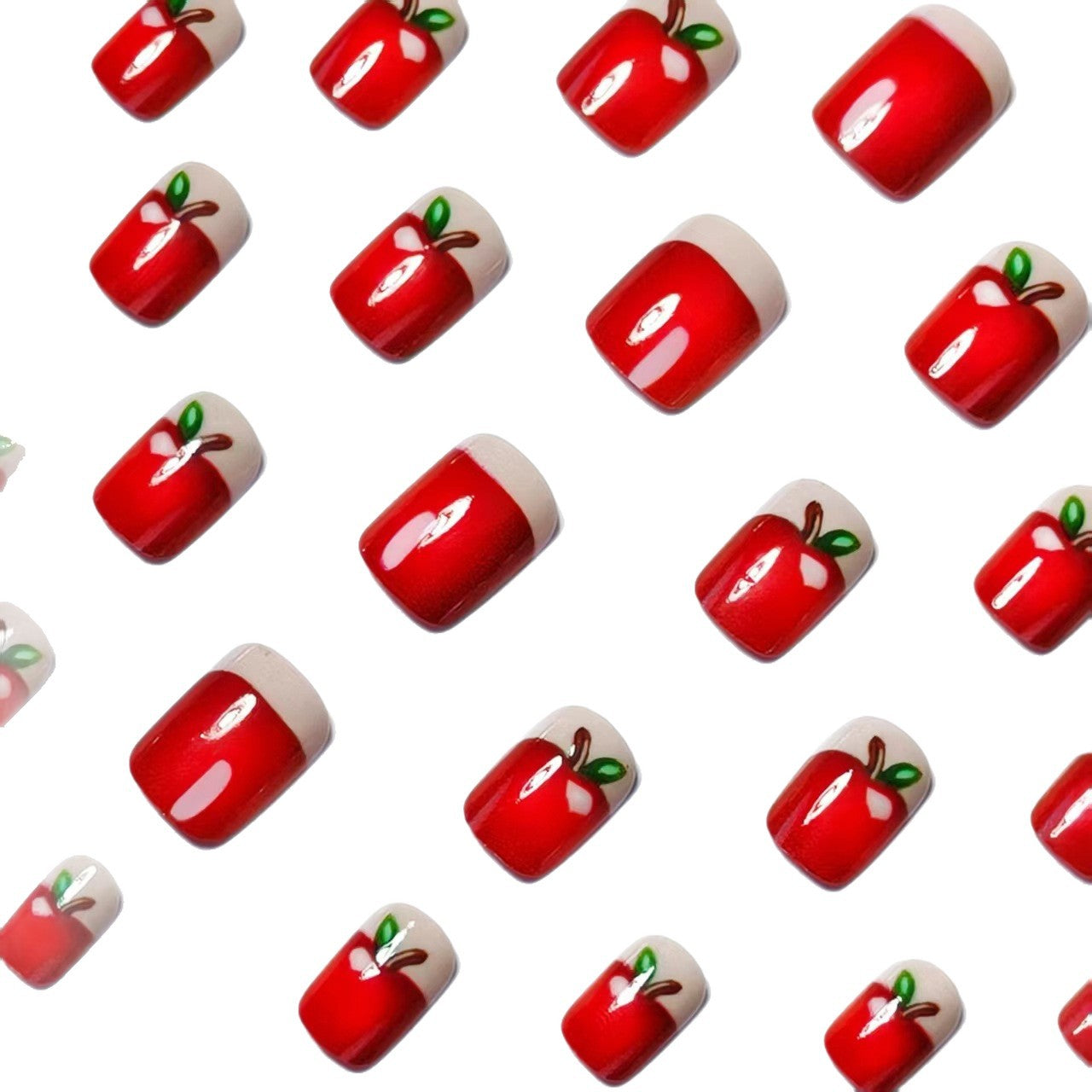 Kunstnägel mit Verspieltem Apfel-Motiv Brehn