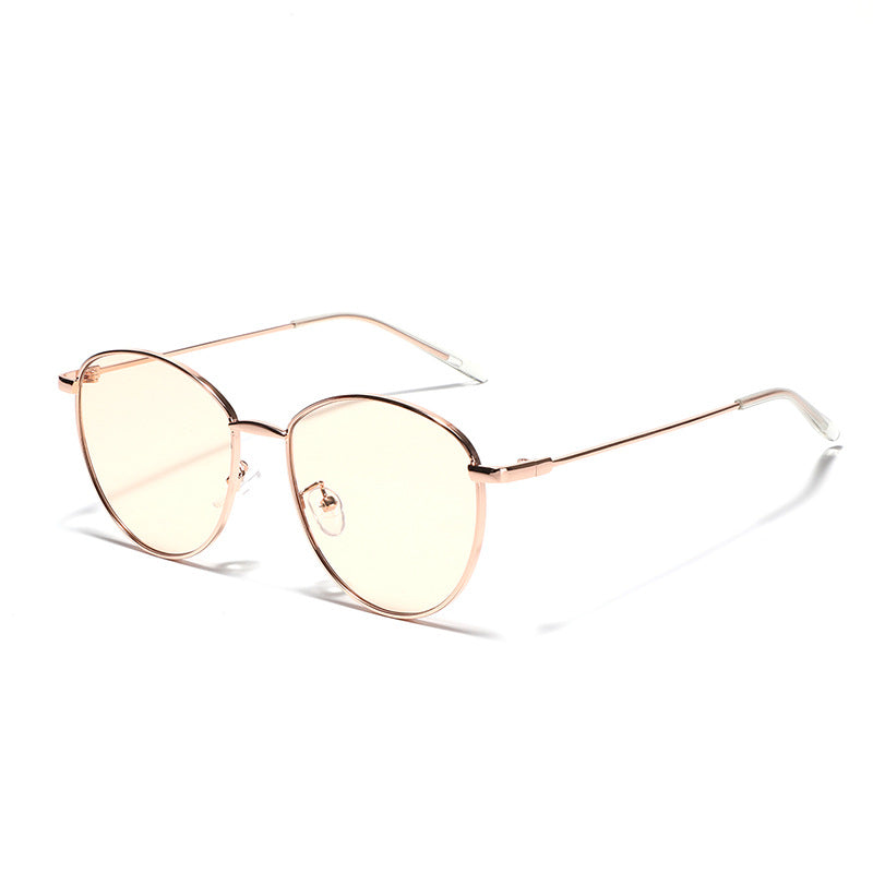 Damen runde Sonnenbrille mit schmalem Metallrahmen und polarisierten Gläsern Brehn