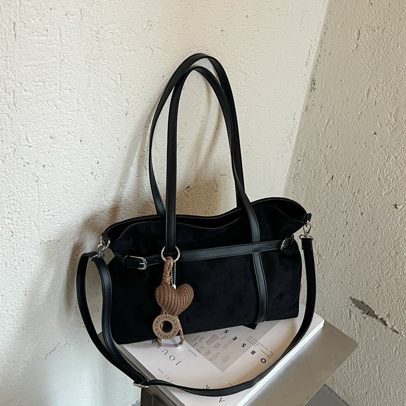 Vielseitige Wildleder-Shopper Tasche
