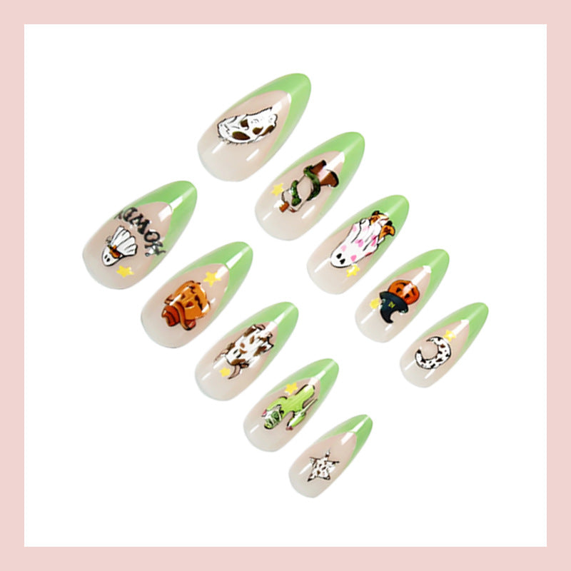 Kreatives Kunstnagelset mit verspielten Halloween-Motiven Brehn