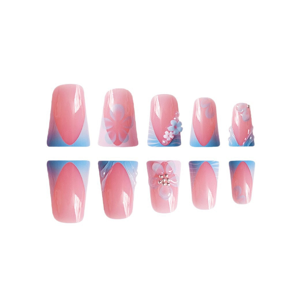 Künstlerische Acryl-Blumen-Nagelerweiterungen Brehn