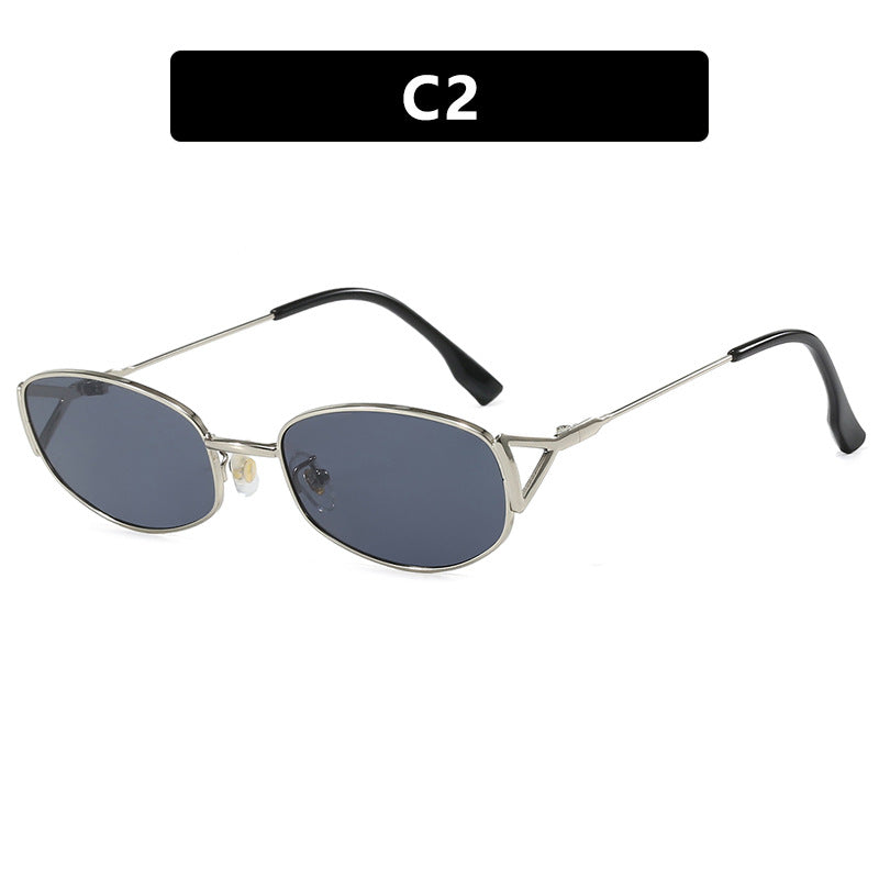 Damen modische Sonnenbrille im eleganten Ovaldesign mit hochklassigem Metallrahmen Brehn
