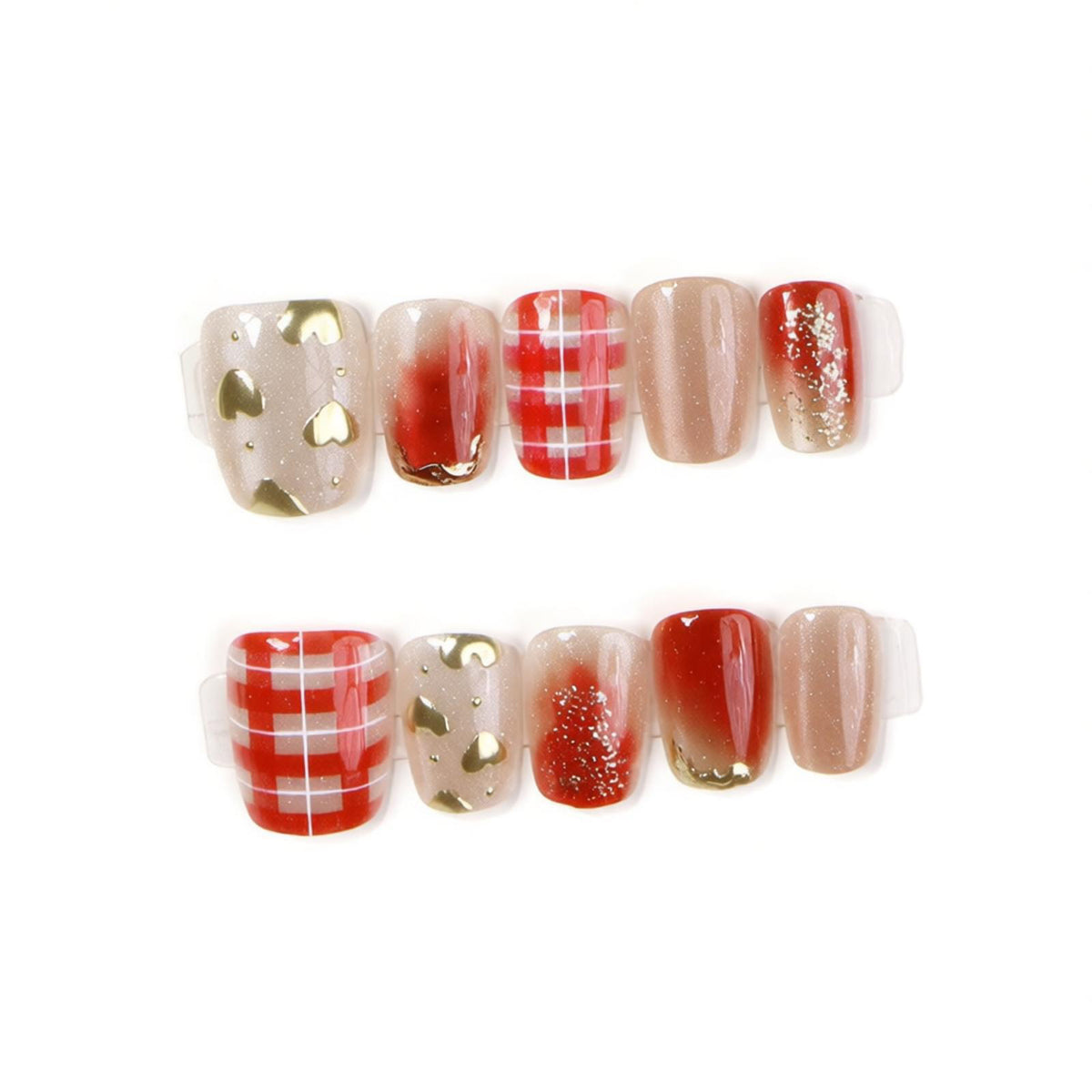 Künstlerisches herbstliches Press-On Nagelset Brehn