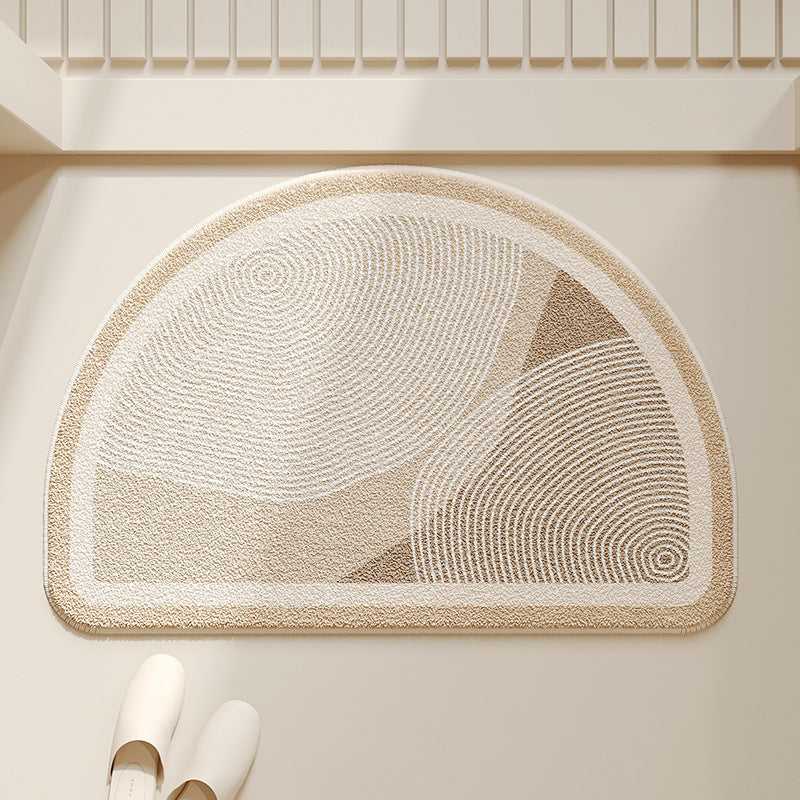 Cloud-Shaped Absorbent Microfiber Bath Mat with Anti-Slip Backing and Textured Concentric Pattern