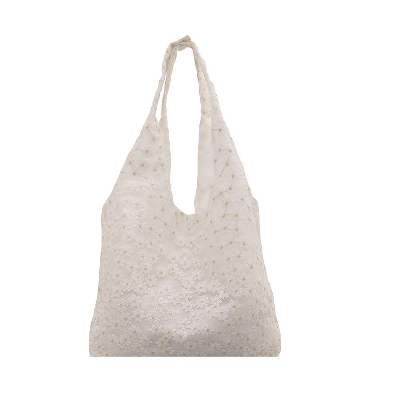 Elegante floral bestickte Einkaufstasche Brehn