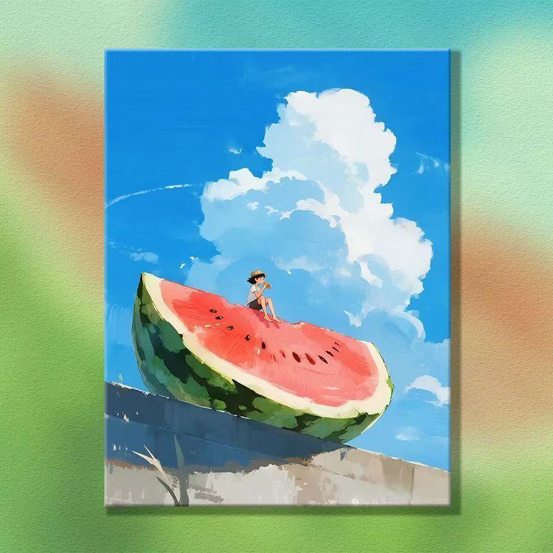 Verspielt Melonen-Themen Leinwand Kunstwerk Brehn