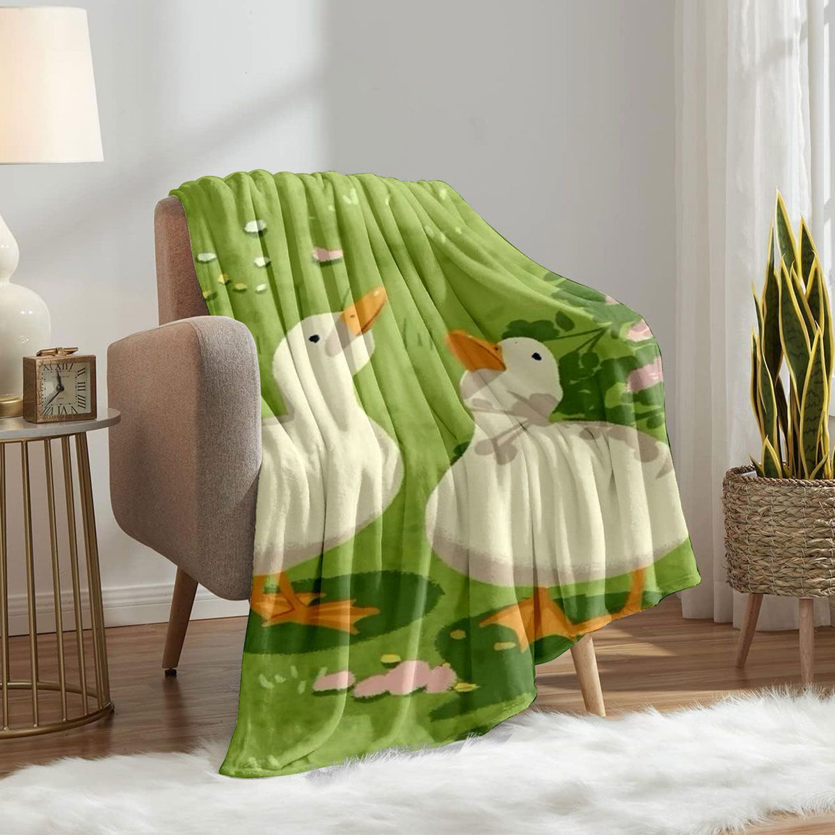 Launische Enten-Themen Fleece-Wurfdecke